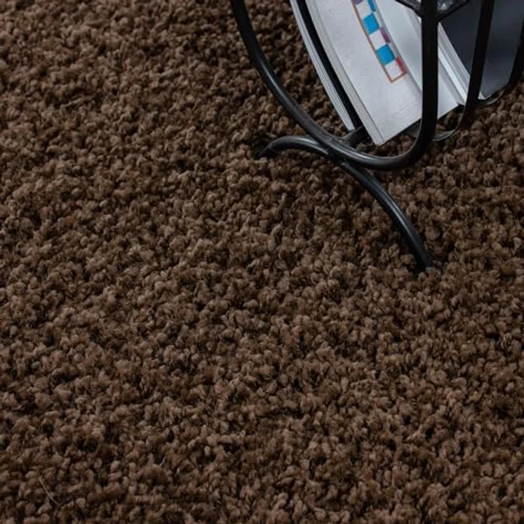 Carpetsale24 Shaggy Hochflor Teppich 60x110 cm Braun weich flauschig modern einfarbig Für Flur oder kleine Räume für Wohnzimmer Schlafzimmer Flur – Bild 5