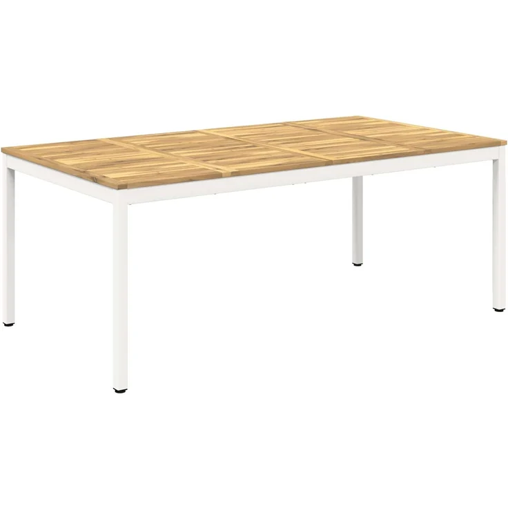 vidaXL Gartentisch NAARDEN Weiß 196 x 100,5 x 75 cm Massivholz Akazie 3394427 – Bild 2