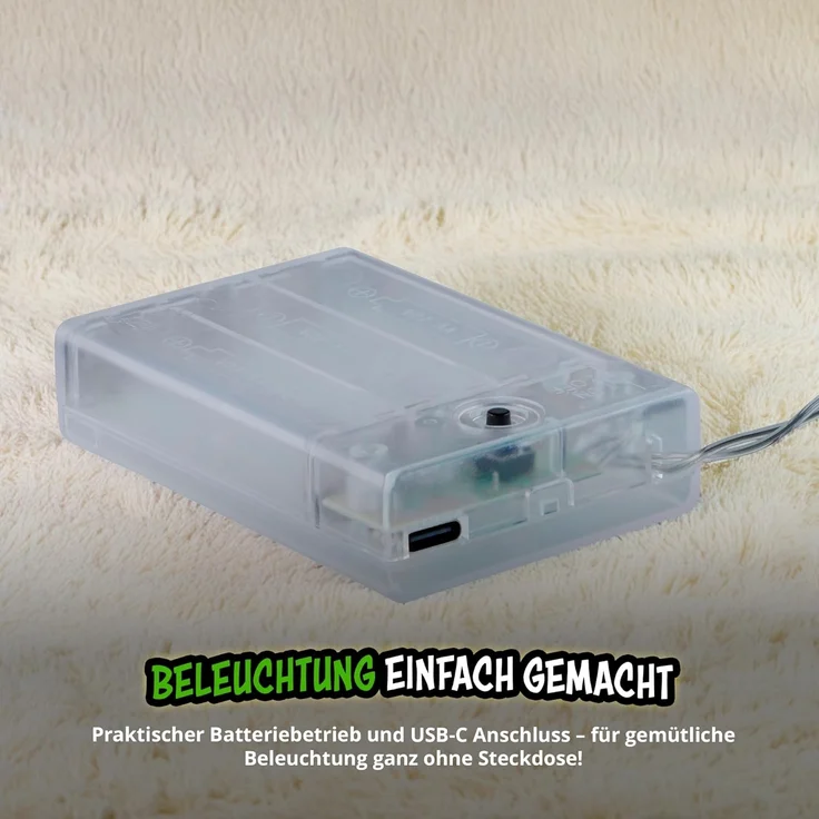 United Labels® LED-Lichterkette The Grinch LED Lichterkette 2m mit 10 LEDs warmweiß batterie innen – Bild 5