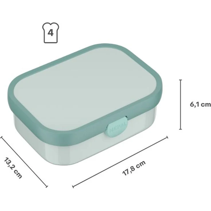 Mepal 'Campus' Brotdose mit Fächern & Gabel, Kunststoff, Cool Mint, 750 ml – Bild 6
