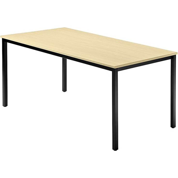 Besprechungstisch DQ16 160x80cm Ahorn 4-Fuß Gestellfarbe: Schwarz