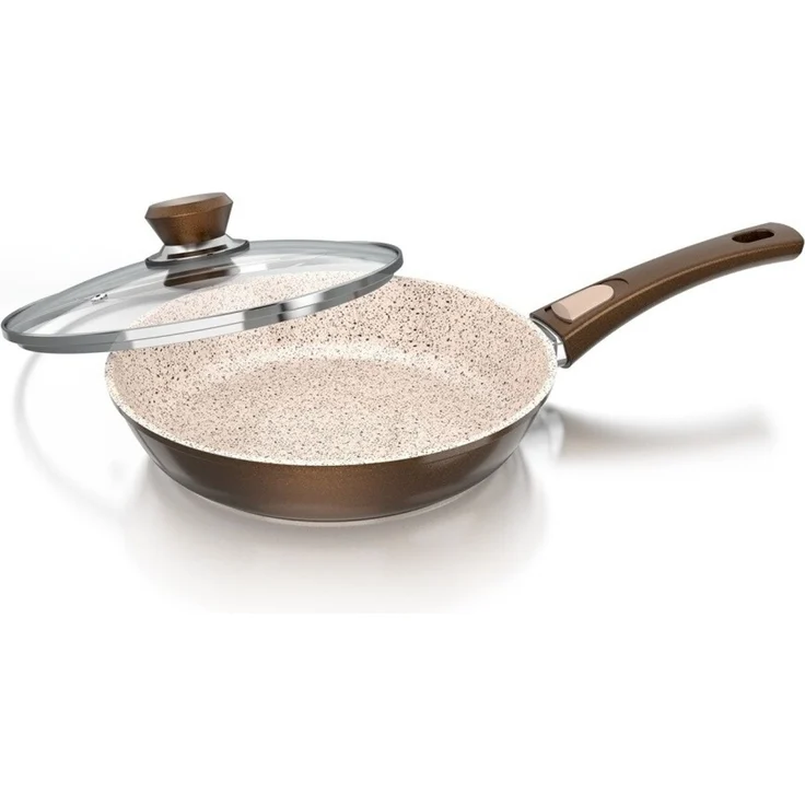 Genius Cerafit Granit Pfanne Ø24 mit Glasdeckel Keramikpfanne Bratpfanne 24148