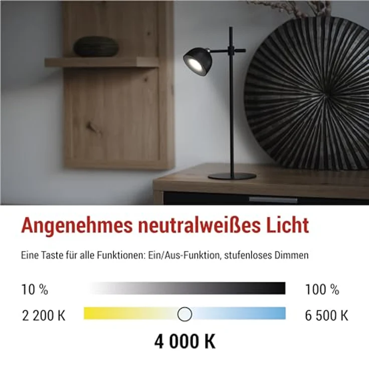 EMOS LED Akku-Tischlampe SOPHIE 4in1, dimmbar, 4,2W, 200lm, 33h Leuchtdauer, schwarz, Z7635B – Bild 4