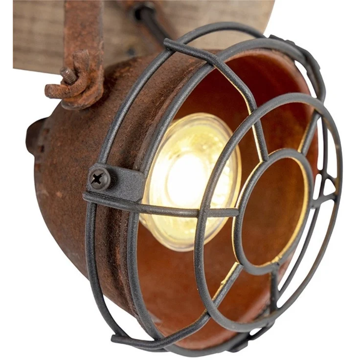 Qazqa LED Aufbaustrahler Gina, ohne Leuchtmittel, GU10, Rostbraun, Industrie, Stahl, 3-flammig – Bild 3