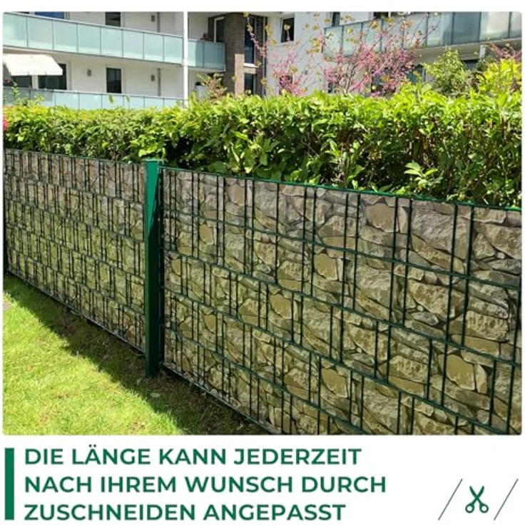 Sichtschutzstreifen Zaun 35 m x 19 cm inkl. 20 Clips, Sichtschutz Zaunfolie PVC Sichtschutzstreifen Doppelstabmatten für Gartenzaun, Balkon/Diverse Farben – Bild 8