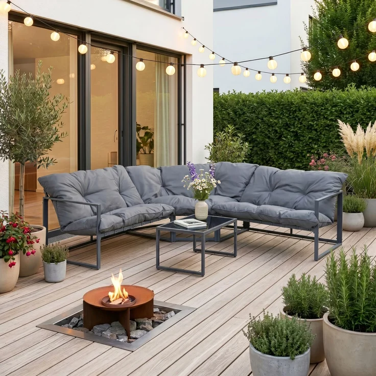 Loungeset Karg Dunkelgrau [casa. pro] – Bild 1