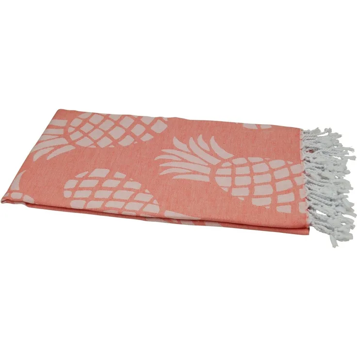 Hamamtuch Baumwolle lachs 100x175 cm "Pineapple"