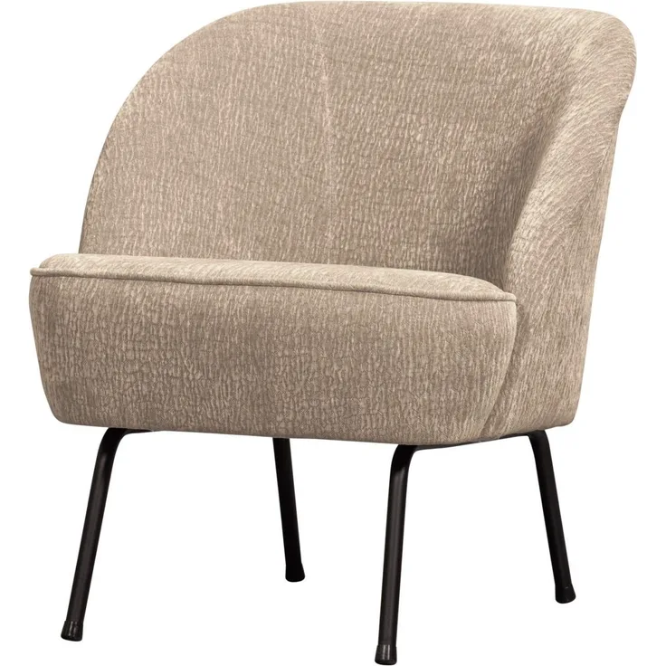 Sessel Vogue aus Chenille-Stoff, Sand