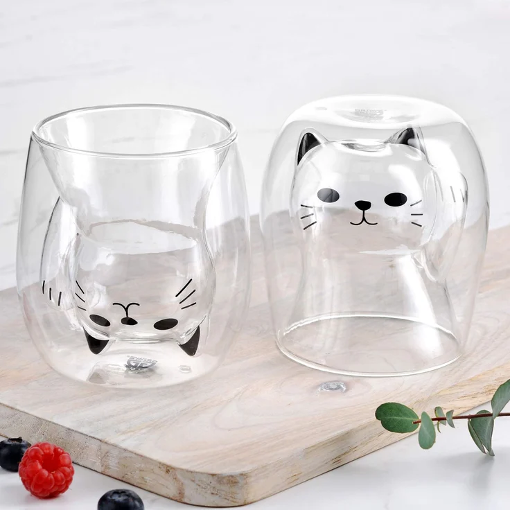 GRÄWE Doppelwandige-Thermogläser, 190ml, 2er Set, Motiv Katze – Bild 4