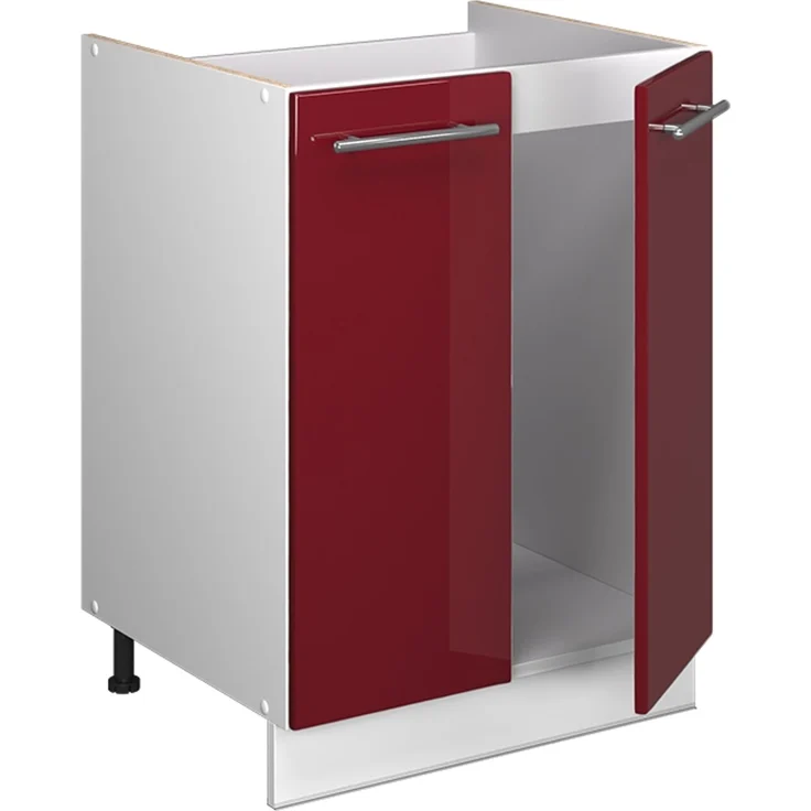 Spülenunterschrank Fame-Line Bordeaux Hochglanz/Weiß 60 cm Vicco – Bild 6