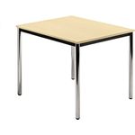 Besprechungstisch DR08 80x80 Ahorn 4-Fuß Gestellfarbe: Chrom