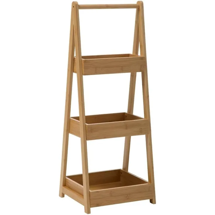 5Five Simply Smart Badezimmerregal 3-stufig, Aufbewahrungsständer, Bambus, 78 cm, 17423