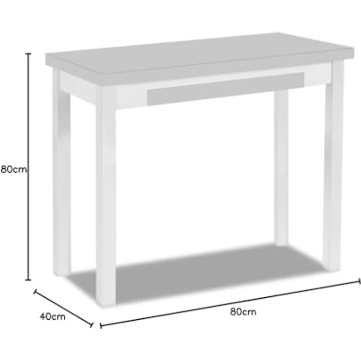 ASTIMESA Küchentisch im Buchstil, grau, 80x40 cm a 80x80 cm – Bild 2