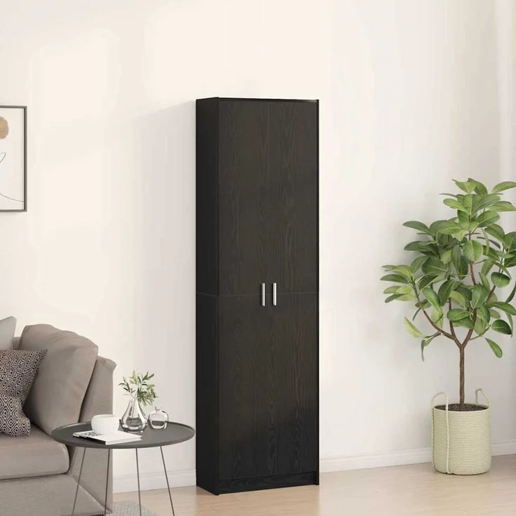 vidaXL Kleiderschrank Schwarz Eichen-Optik 55 x 25 x 189 cm 3334009 – Bild 4
