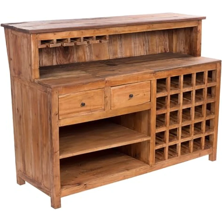 DESIGN DELIGHTS Barschrank BARSCHRANK "PUREWOOD", 150x110x55cm (BxHxT), Hausbar, Verkaufstresen – Bild 2