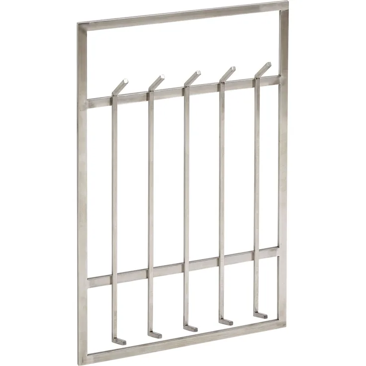 Wandgarderobe Stahl Silber 60x100x7,5cm Hakenleiste Flur Design