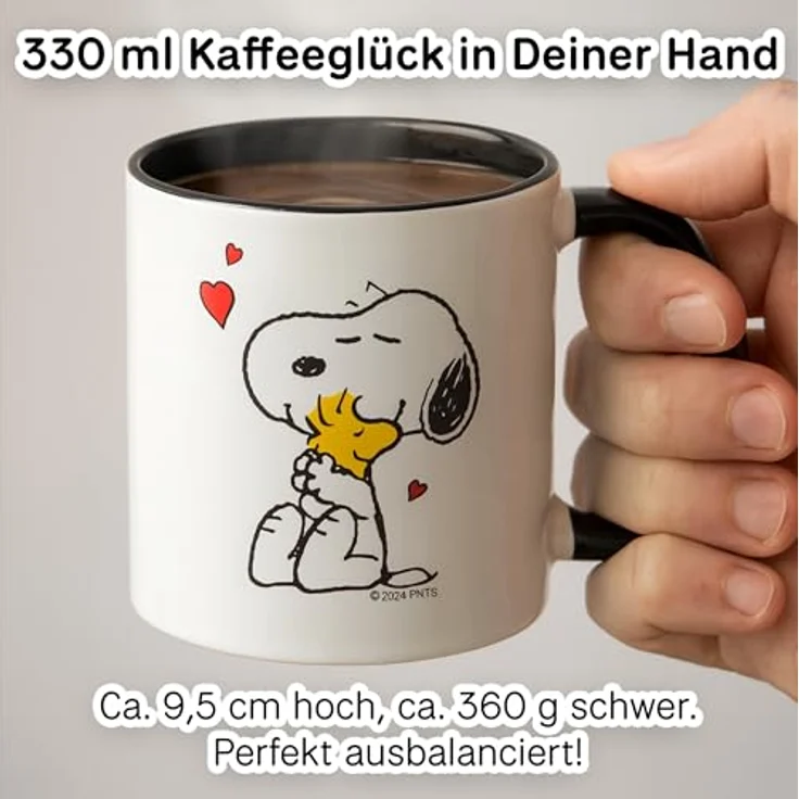 Peanuts Snoopy Woodstock Tasse - 330 ml Schwarz – Bild 3
