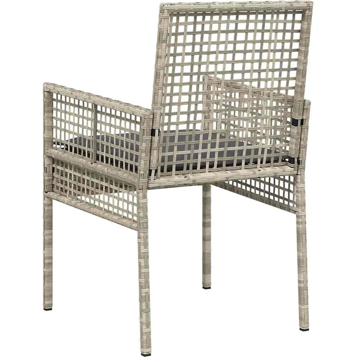 vidaXL Gartenstuhl 2 pcs Hellgrau 55 x 53 x 85 cm Poly-Rattan 42003450 – Bild 6