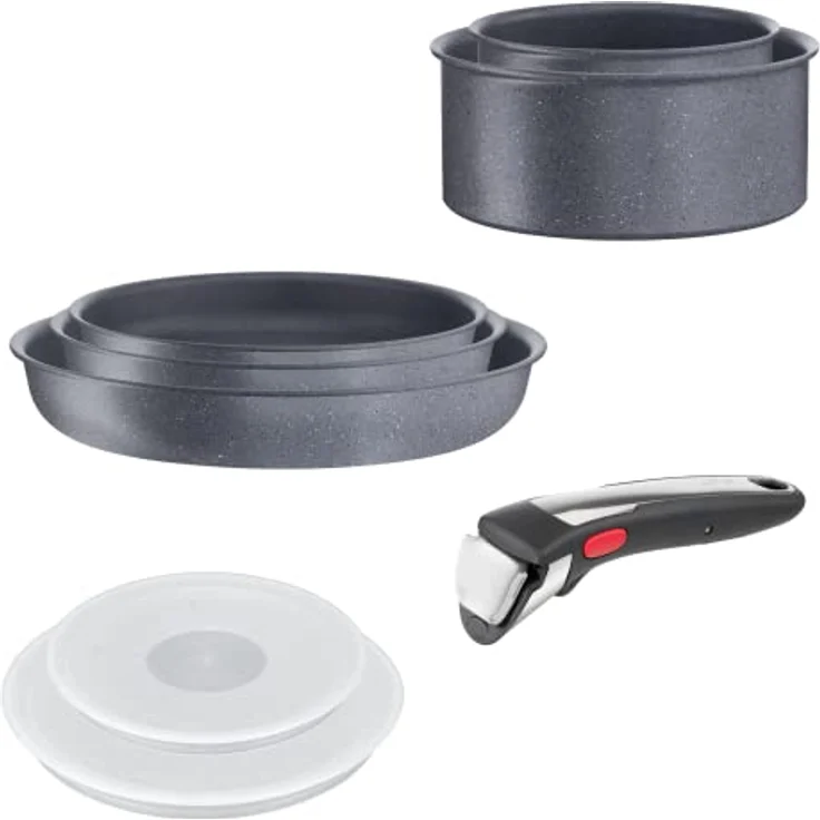 Tefal Ingenio L7669802 Topf-Set, 8-teilig, Induktion, mit abnehmbaren Griff und Mineralia+ Antihaftbeschichtung – Bild 2
