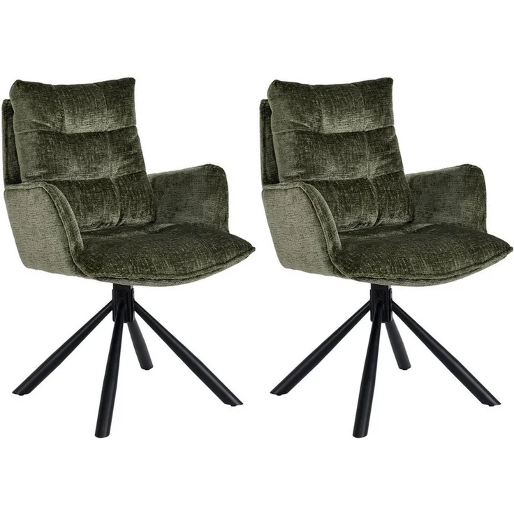 Duhome Esszimmerstuhl (8610A), 360° drehbar, Automatische Rückstellfunktion, Chenille-Stoff – Bild 5