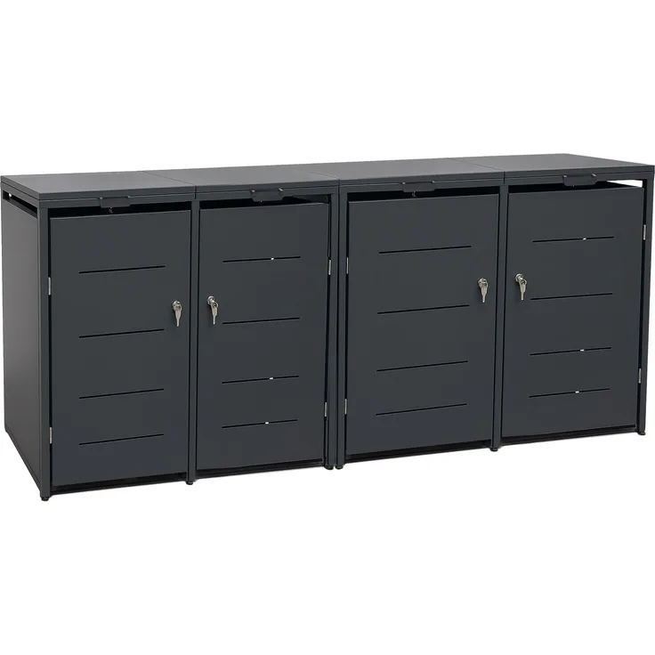 osoltus Conta4 Mülltonnenbox inkl. Gasdruckfedern B. 264cm H. 118 cm anthrazit