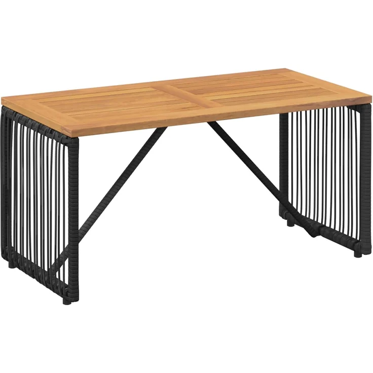 vidaXL Tisch für Outdoor Schwarz und Braun 80 x 40 x 40 cm Poly-Rattan 42025164 – Bild 2