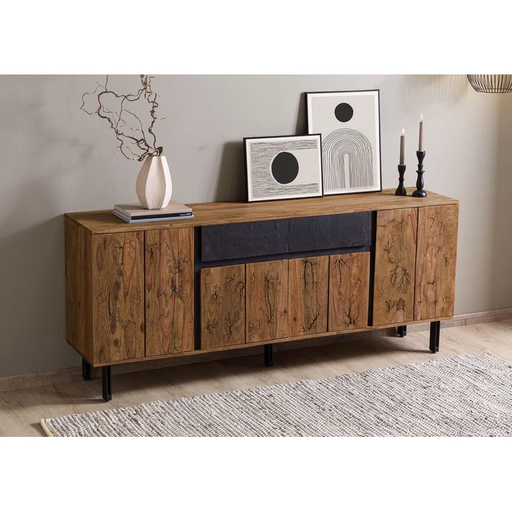 Sideboard Sheesham 185x40x77 natur unbehandelt LICHTENBERG #116 – Bild 2