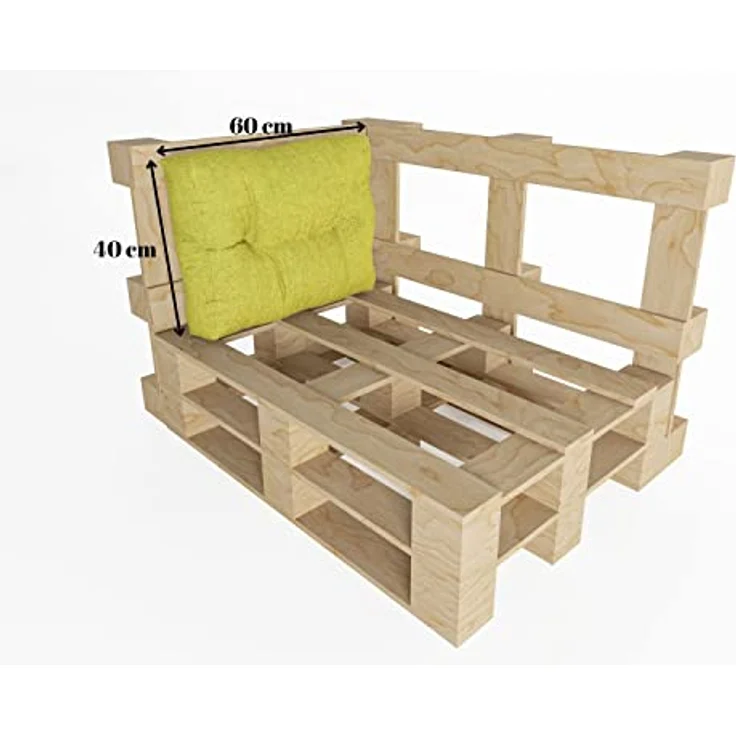 chilly pilley Palettenauflage Schaumflocken palettenkissen Palettenpolster Palettenmöbel Palettensofa Rückenlehne Sitzkissen Seitenkissen Set (3er Set Grün) – Bild 5