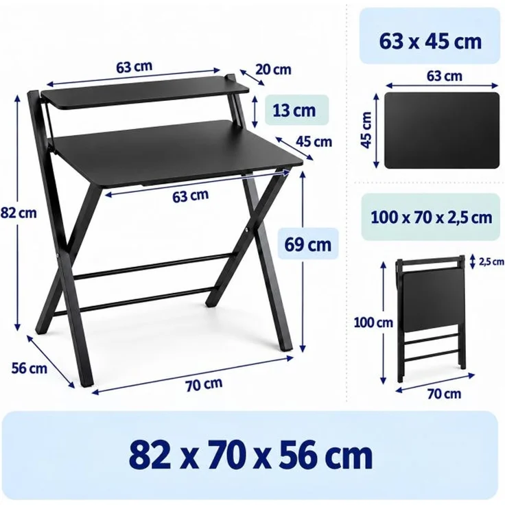 Relaxdays Klappbarer Schreibtisch Monitoraufsatz – Bild 4