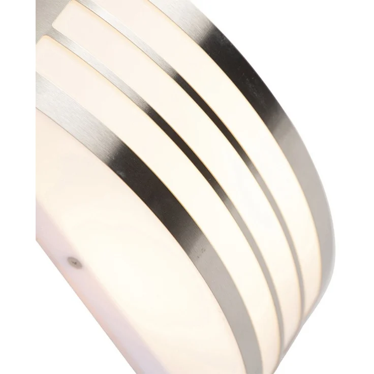 Qazqa Außen-Wandleuchte Sapphire wl, ohne Leuchtmittel, E27, Stahl, Modern, Edelstahl, 1-flammig – Bild 3