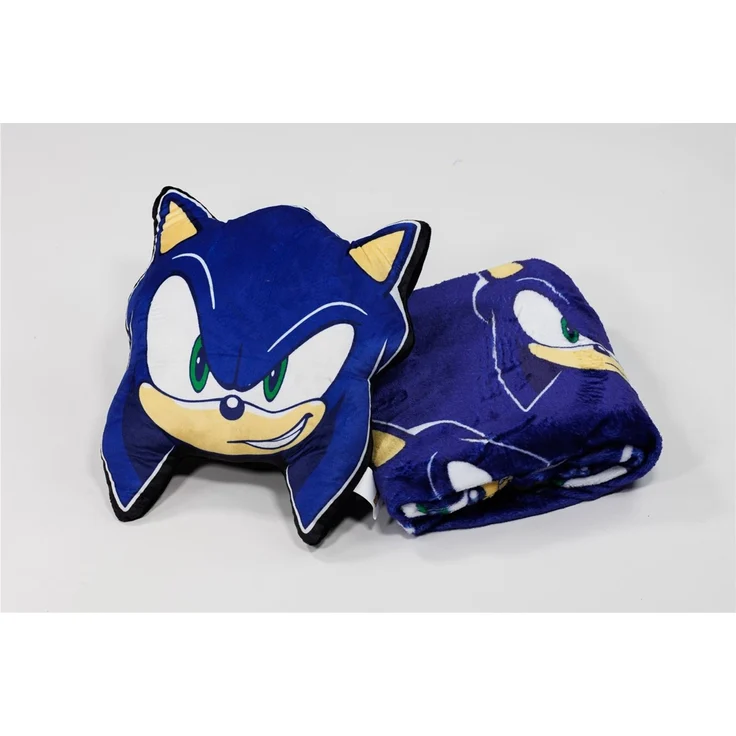 Sonic Kinder Kuschelset mit Kissen und Decke 100 × 140 cm für Schlafzimmer und Sofa – Bild 2