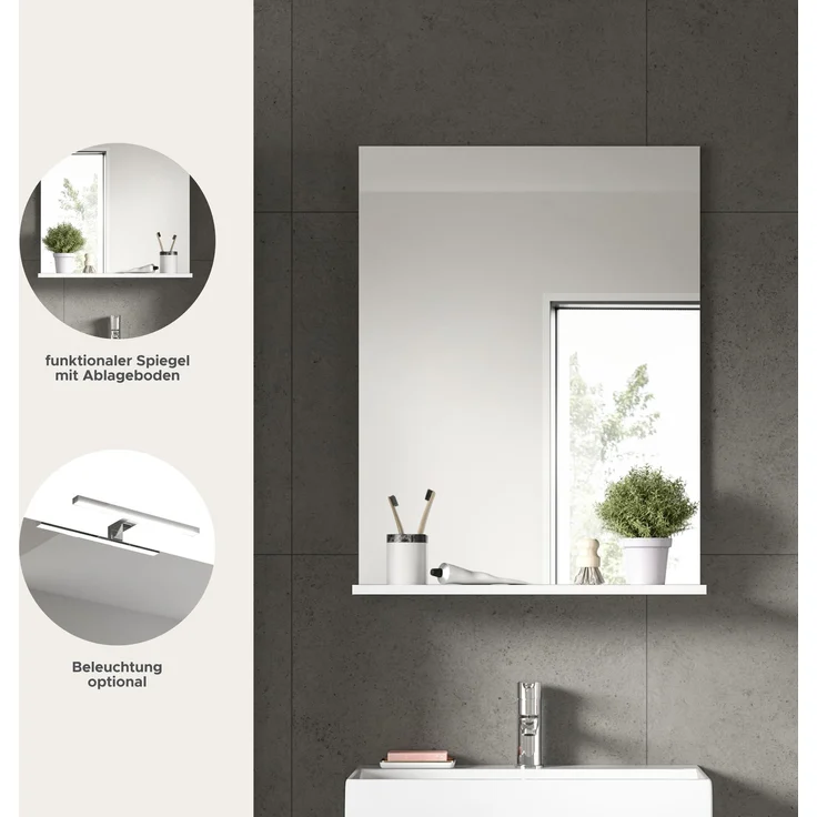 Xonox Scout Spiegel (B/H/T: 60x79x18 cm) in weiß Nachbildung – Bild 6