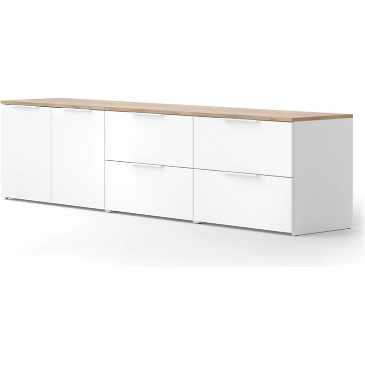 Wohnwand Wido Weiß/Sonoma 3 Teile Vicco – Bild 1