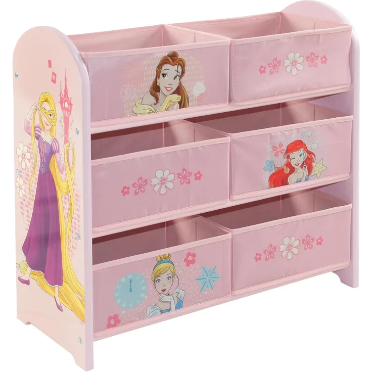 Disney Princess Storage Unit in Pink with 6 Storage Boxes for Kids