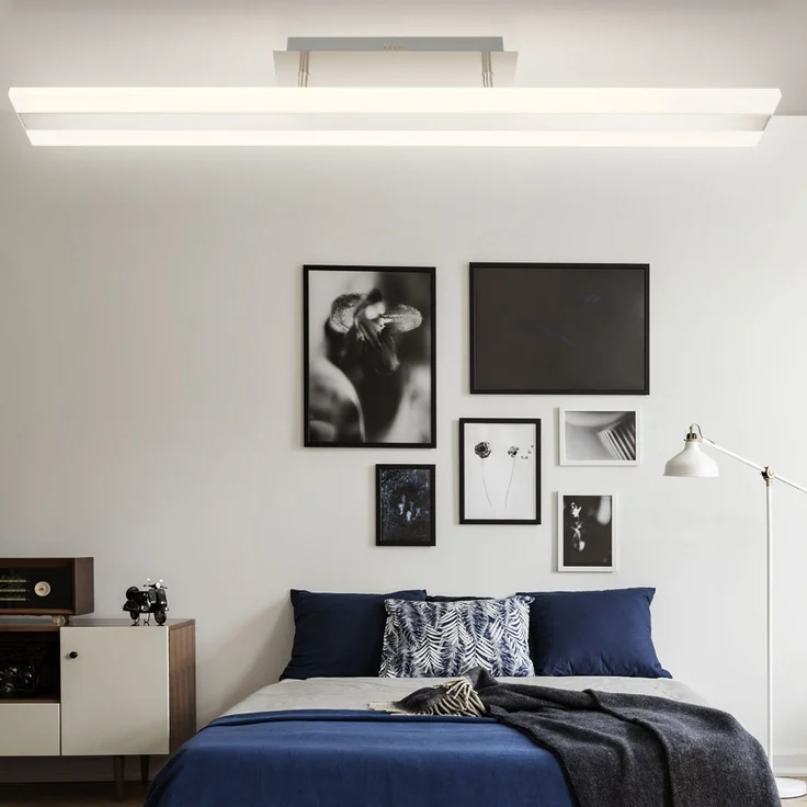 LED Deckenleuchte, Aluminium nickel matt, L 90 cm – Bild 4