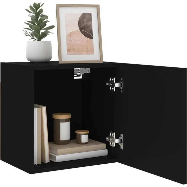 2 pcs TV-Wandschrank, TV Hängeboard Hängeschrank Schwarz 40,5x30x40 cm Holzwerkstoff – Bild 5