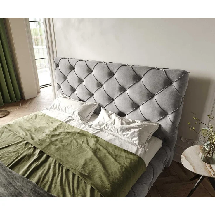 Polsterbettgestell Nayara 180x200 cm Mikrofaser Grau – Bild 6