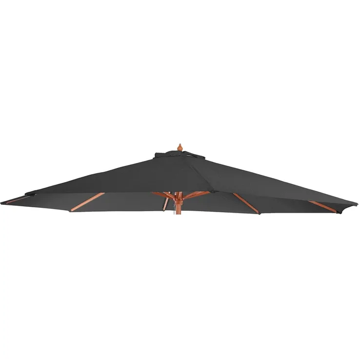 Ersatz-Bezug für Sonnenschirm Florida, Sonnenschirmbezug Ersatzbezug, Ø 3,5m Polyester 8 Streben ~ anthrazit