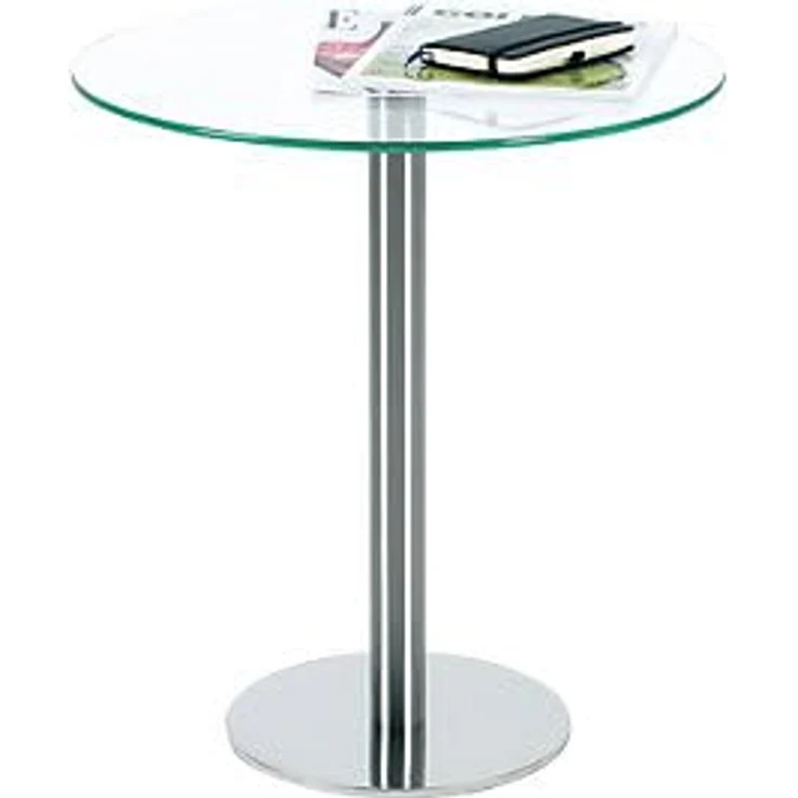 Ebinger Couch- und Beistelltisch in Edelstahl Ø 495 mm Klarer ESG-Sicherheitsglasplatte Tischhöhe 550 mm P734. 35. 0 – Bild 3