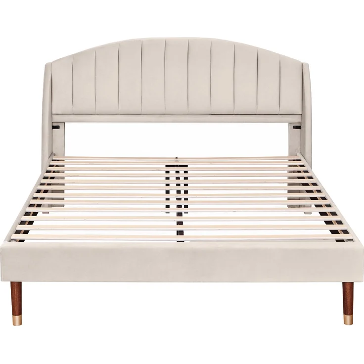 Polsterbett 160x200 cm aus Samt mit Kopfteil und Lattenrost – zeitloses Design und hoher Komfort – Bild 8