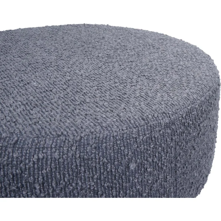 Hocker HWC-C22, Sitzhocker Schminkhocker, höhenverstellbar drehbar Ø 37cm Stoff Bouclé (450g/m²) FSC® ~ dunkelgrau – Bild 5