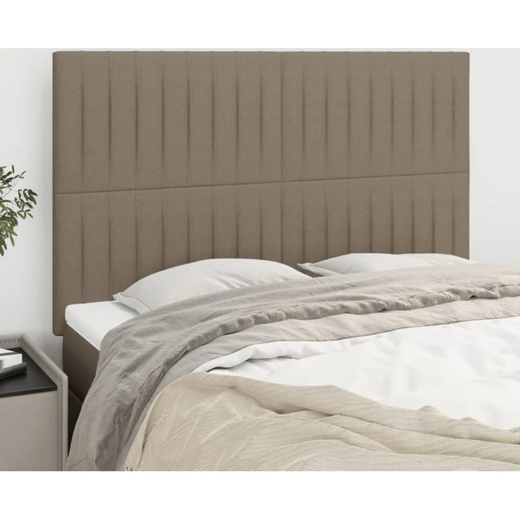 vidaXL Kopfteile 4 Stk. Taupe 72 x 5 x 78/88 cm Stoff 3116572 – Bild 1
