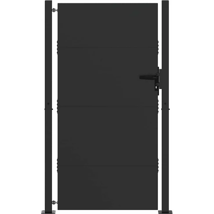 vidaXL Gartentor Schwarz 105 x 205 cm Pulverbeschichteter Stahl 42015908 – Bild 2