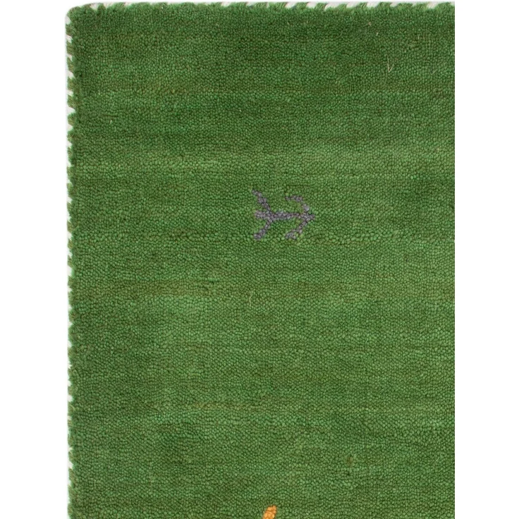 Gabbeh Teppich - Loribaft Softy - 90x60 cm - grün – Bild 3