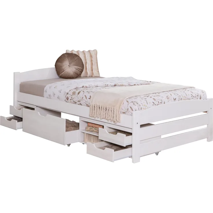 Stauraumbett Seniorenbett "Loni" 120x200 Kiefer massiv