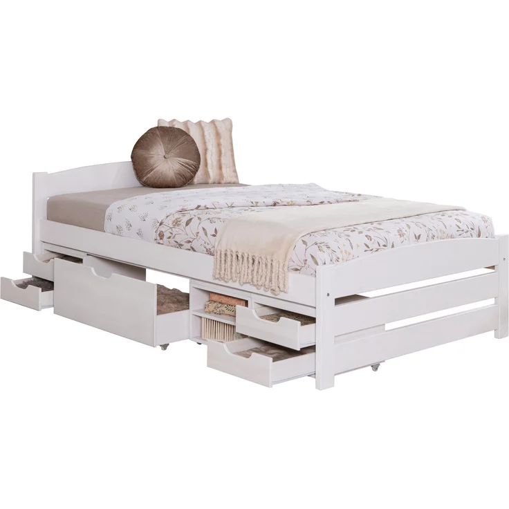 Stauraumbett Seniorenbett "Loni" 120x200 Kiefer massiv