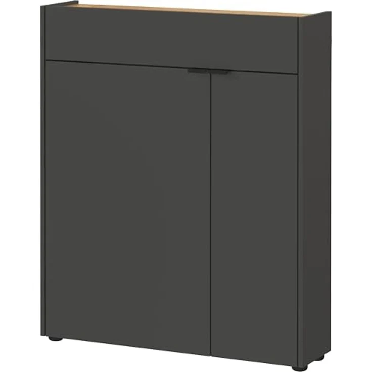 Germania Mehrzweckschrank 1319-549 GW-Ameca, in Graphit/Navarra-Eiche-Nb, mit Türdämpfung, 83 x 99 x 22 cm (BxHxT) – Bild 1