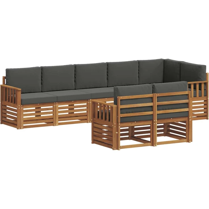 vidaXL Outdoor-Sofagarnitur 8 stk. 8-Sitzer Natur und Anthrazit 3375002 – Bild 2