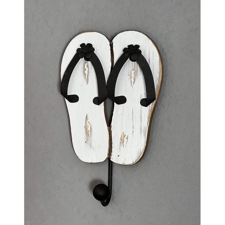 Wandgarderobe Sandalen Holz Metall Weiß Handtuchhalter MR82 Garderobenhaken Garderobe Wand Handtuchhaken Vintage Einzeln – Bild 6