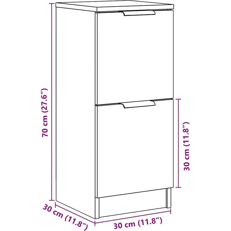 vidaXL Sideboard Altholz-Optik 30x30x70 cm Holzwerkstoff 856959 – Bild 11